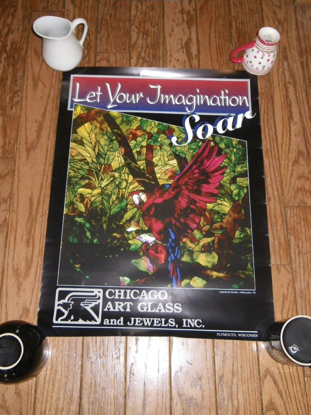 Vintage Promotional Stained-Glass Poster Chicago Art Glass and Jewels, Inc.